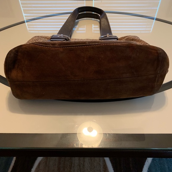 Coach Signature Jacquard Handbag Brown - Picture 8 of 8